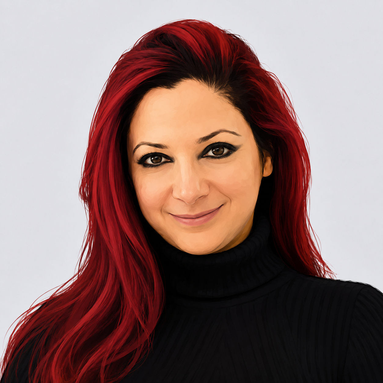 Stylised portrait of Dr Naz Raoof